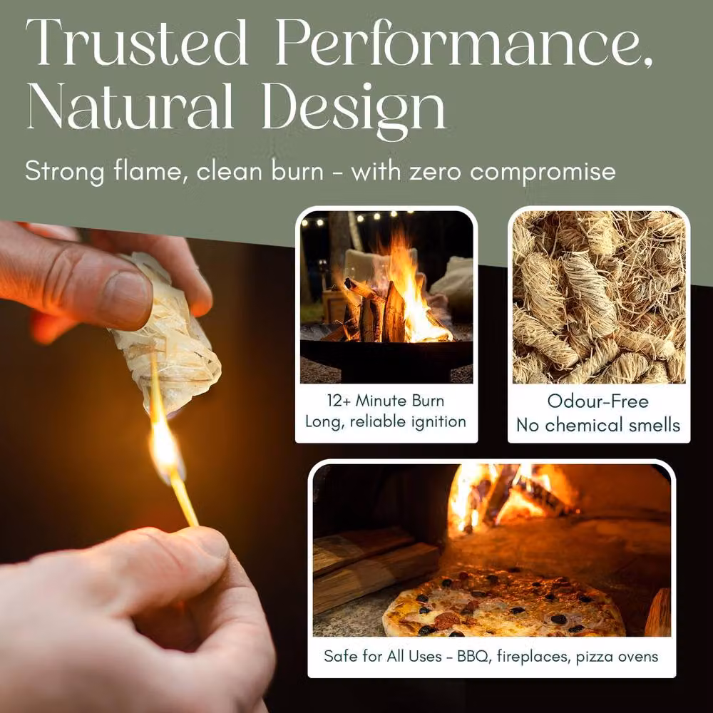 Pelle & Sol Natural Wood Firelighters, 200 Pack, Brown – 5
