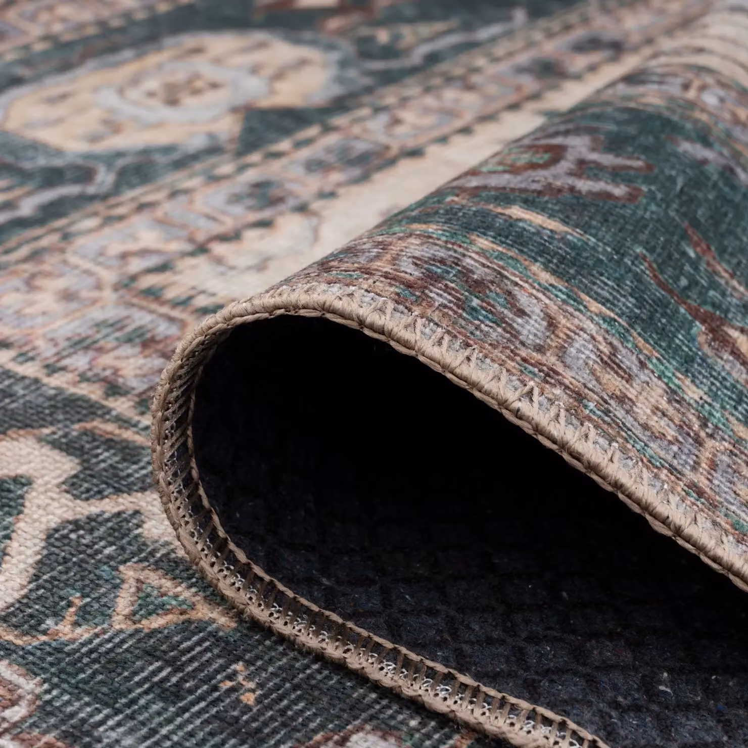 Kukoon Oriental Large Area Rug for Living Room or Bedroom, Washable and Non-Slip, Dark Green, W: 160 cm, D: 230 cm – 3