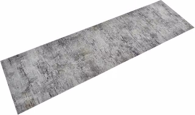 Berkfield Home Washable Grey Velvet Kitchen Rug with Stone Look, W: 45 cm, L: 150 cm – 1
