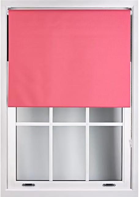 Furnished Pink Blackout Roller Blinds, Thermal Insulating and UV Resistant Polyester Window Shade, Width: 95 cm, Height: 165 cm