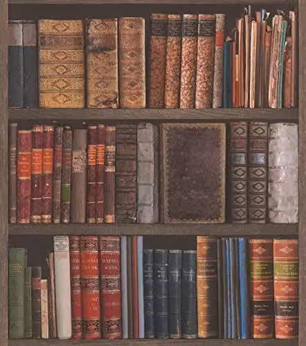 Rasch Library Books Wallpaper in Multi and Beige – 1