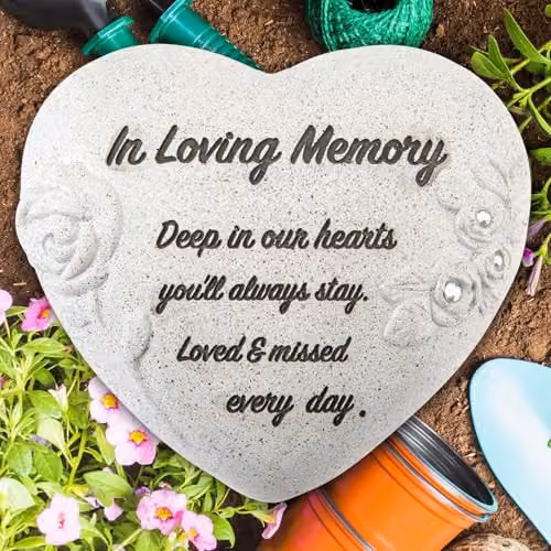 VFM e-Store Memorial Flower Pot Ornament in Grey, W/D/H: 16 x 14 x 14 cm – 5