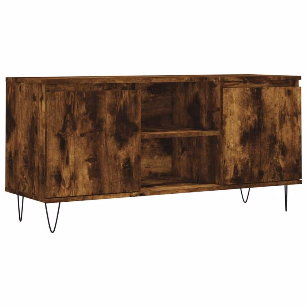 Berkfield Home Smoked Oak TV Cabinet in Brown, W/D/H: 104 x 35 x 50 cm – 3