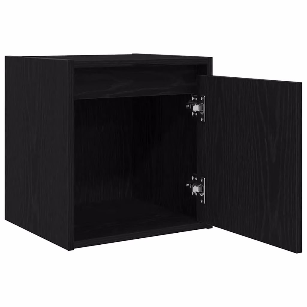 Berkfield Home Wall-Mounted Bedside Cabinet in Black, W/D/H: 38 x 34 x 40 cm – 3