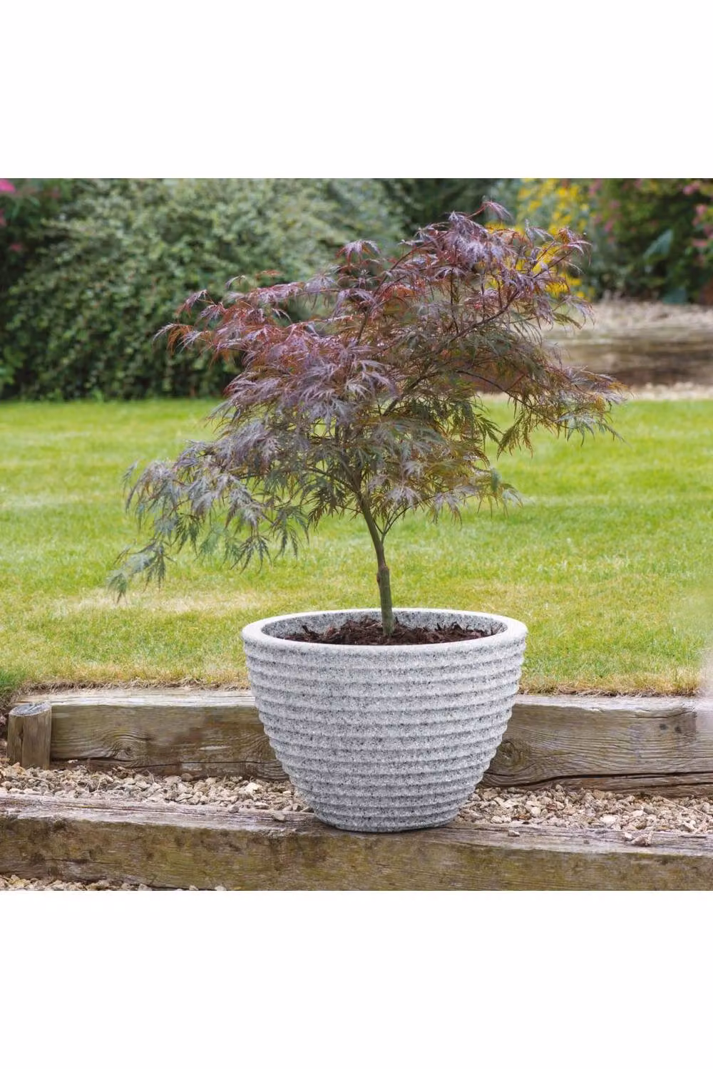 Stewart Low Honey Pot Planter in Alpine Grey Plastic – 2