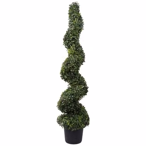 Best Artificial Green Boxwood Buxus Spiral Topiary Tree, Height: 150 cm, Width: 30 cm, Depth: 30 cm – 1