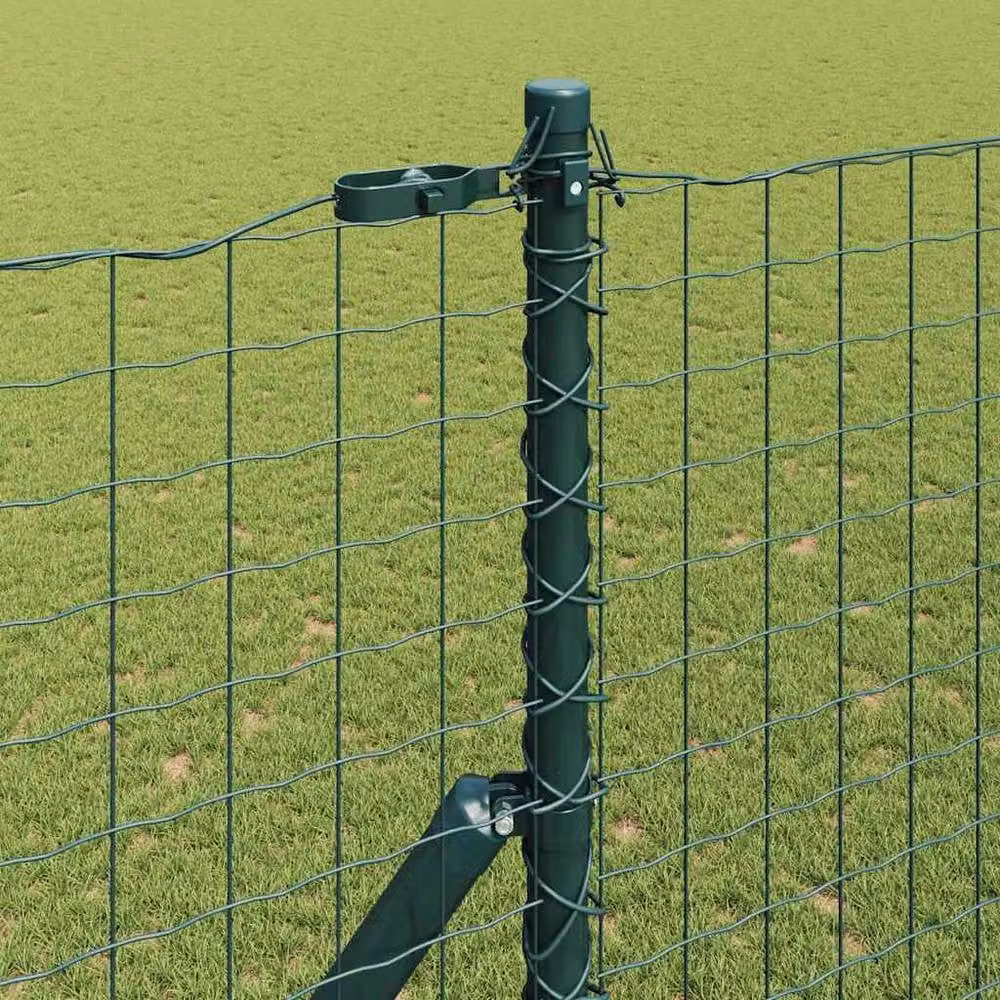 Berkfield Home Green Euro Fence with 7 Posts, Galvanised Steel, 1.5 x 10 m – 3