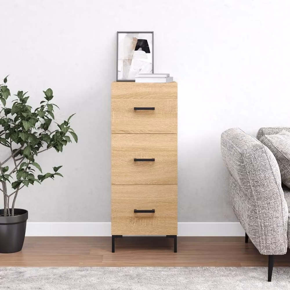 Berkfield Home Sonoma Oak Sideboard in Brown, W/D/H: 34.5 x 34.5 x 90 cm – 2