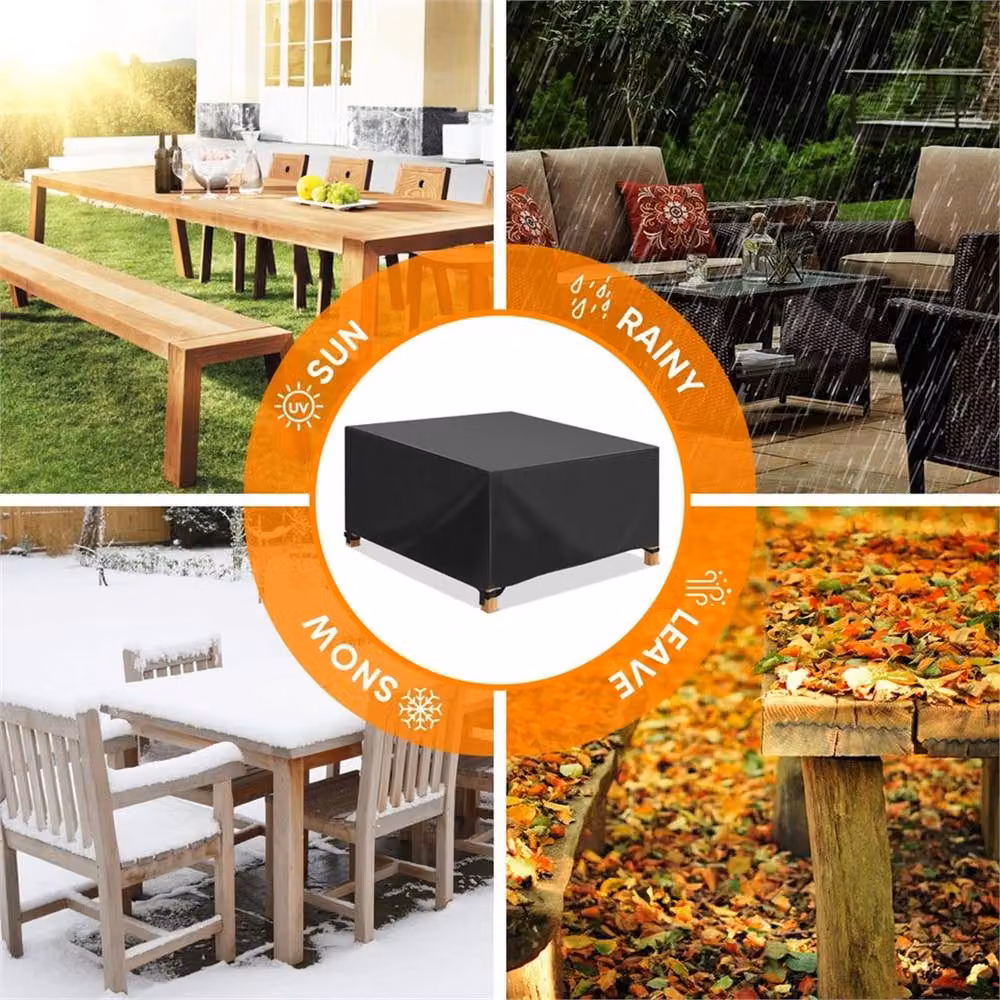 EONLION Heavy Duty Garden Furniture Cover, Black, W/D/H: 115 x 115 x 70 cm – 4
