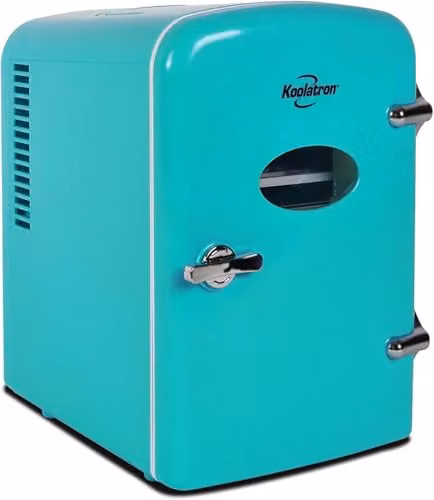 Koolatron Retro Mini Fridge 4L Portable Cooler in Aqua – 1
