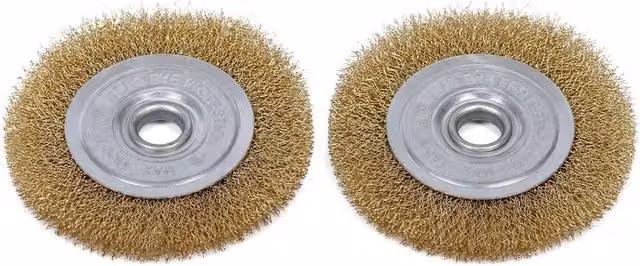 NESTLUNE 2-Pack Gold Flat Crimped Wire Wheel Brushes 115mm M14 for Angle Grinders