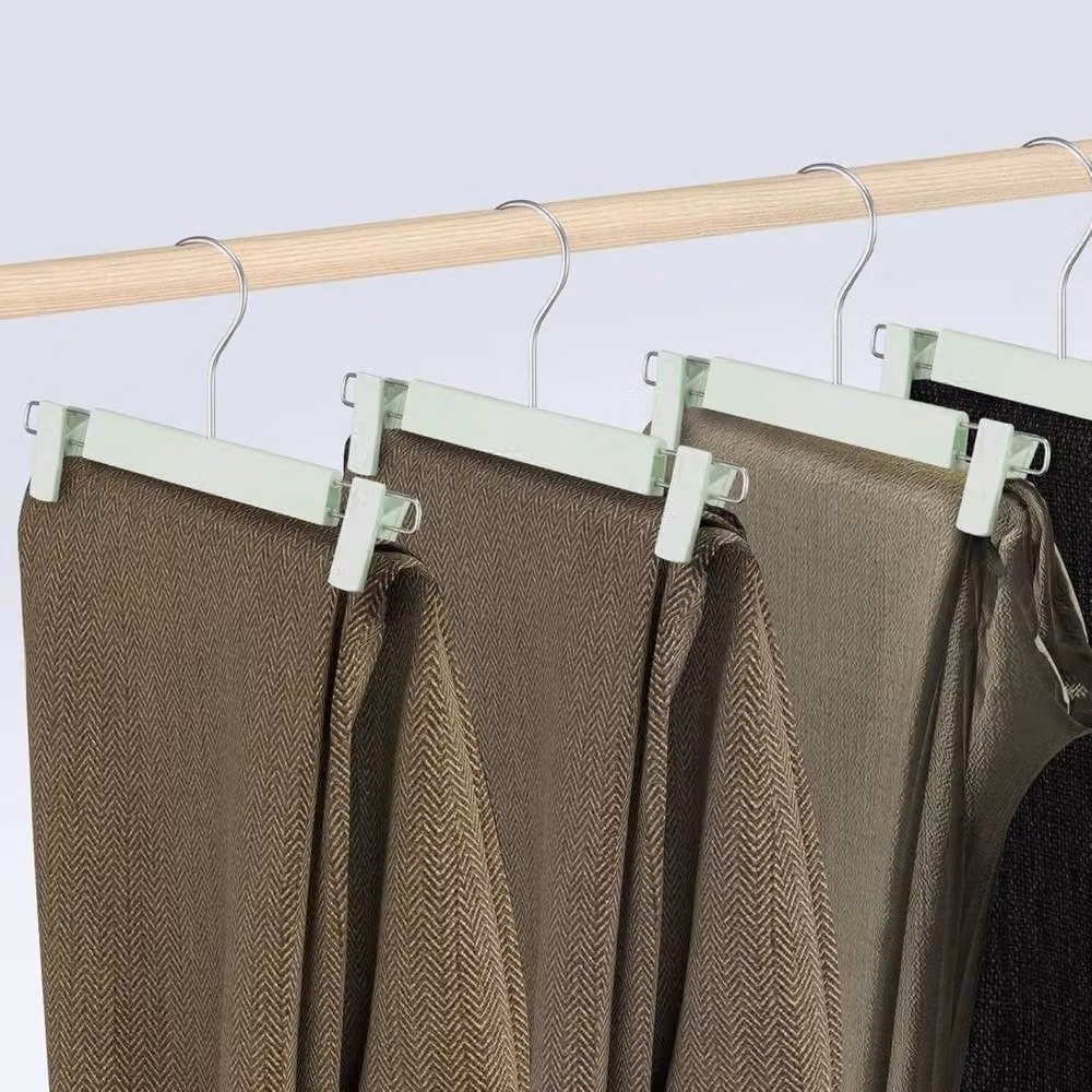 Kelvenix Green Skirt Hangers with Non-Slip Adjustable Clips and Swivel Hooks – 4