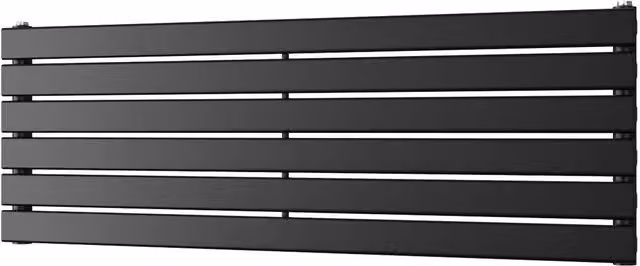 UK Radiators Typhoon Axis Black Horizontal Single Panel Designer Radiator W: 120 cm, H: 40.8 cm