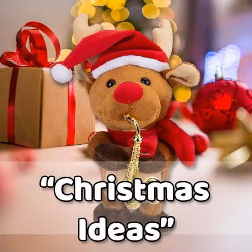 VFM e-Store Musical Reindeer Christmas Decoration, White and Multicolour, W: 20 cm, D: 14 cm, H: 14 cm – 5