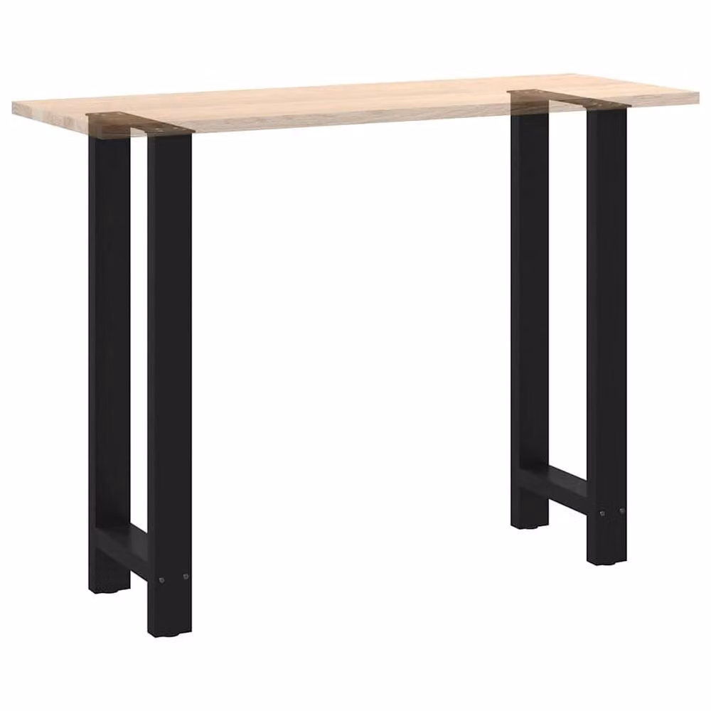 Berkfield Home Modern Black Matt Steel Coffee Table Legs, Height Adjustable, 2 Pieces, H: 50 x (100-101) cm – 4