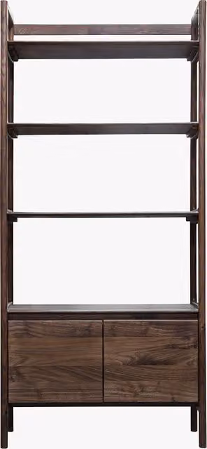 Perch & Parrow Menorca Mid-Century Walnut Display Shelving Unit in Brown