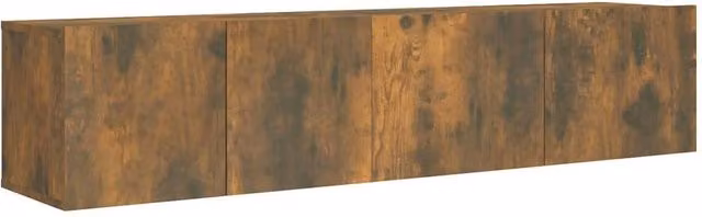 Berkfield Home 2 Piece Modern TV Cabinet Set in Smoked Oak Brown with Wall Cabinet and Lowboard