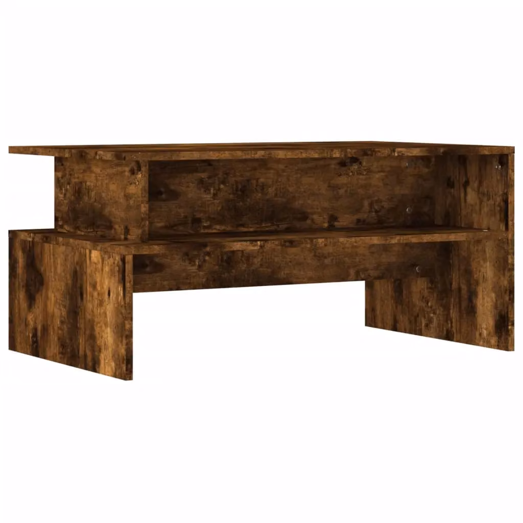 Berkfield Home Modern Rectangular Coffee Table in Smoked Oak Brown, W: 90 cm, D: 55 cm, H: 42.5 cm – 2