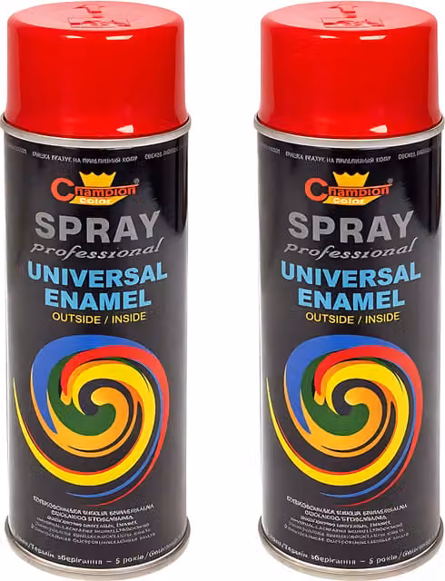 Sola Universal High Gloss Enamel Spray Paint, Carmine Red (RAL 3002), 2 x 400 mL – 1