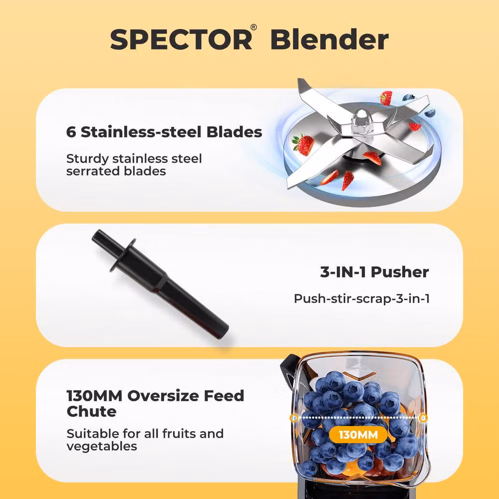 Spector 2L Commercial Blender Mixer and Food Processor in Black – 5