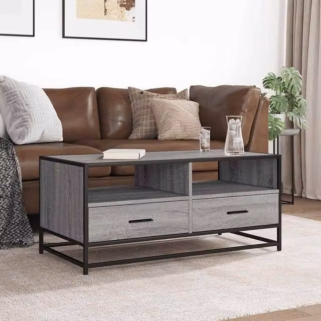 Berkfield Home Durable Grey Sonoma Coffee Table, W/D/H: 100 x 50 x 45 cm – 1