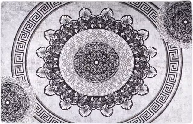 Berkfield Home Washable Multicolour Anti Slip Round Rug, Diameter: 100 cm – 1