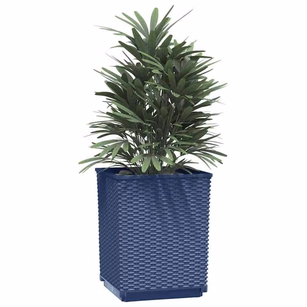 Berkfield Home Set of 2 Polypropylene Planter Tubs in Dark Grey and Dark Navy, W/D/H: 30 x 30 x 37 cm – 3