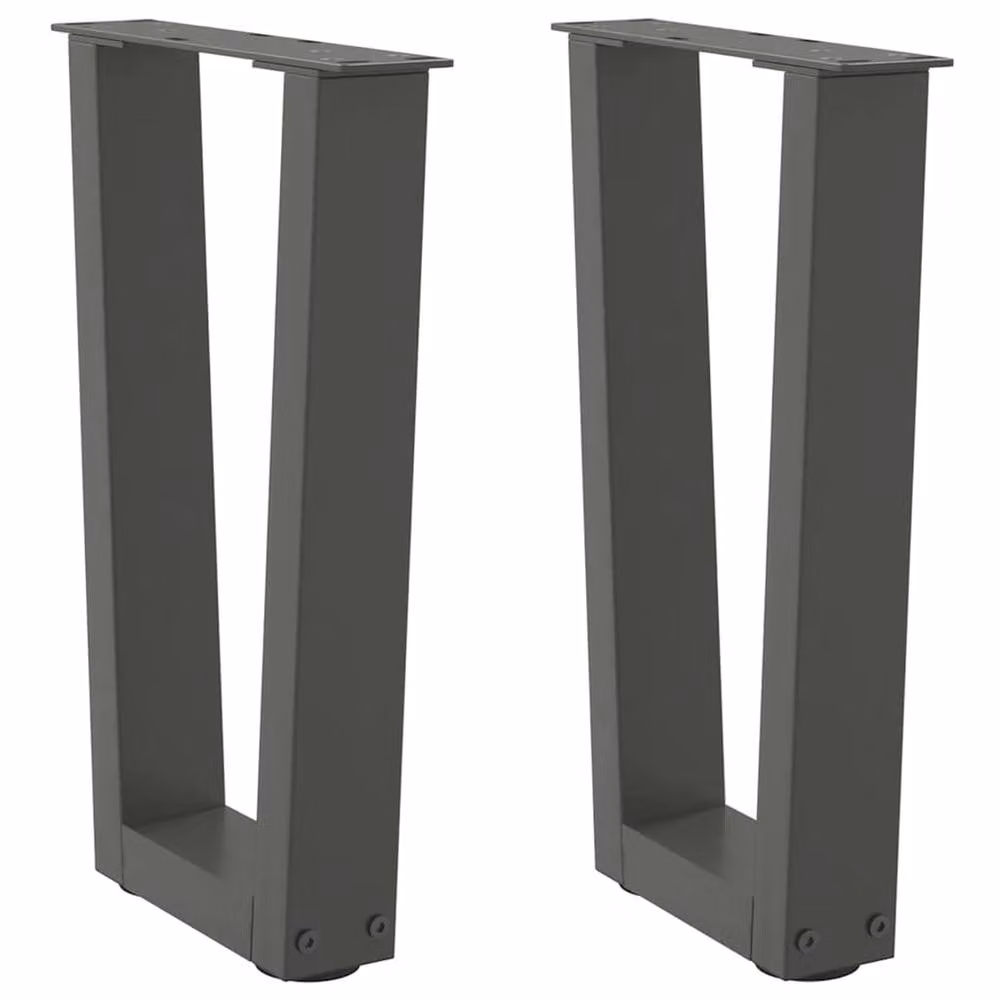 Berkfield Home V-Shape Dining Table Legs, 2 Piece Steel Set in Anthracite, W: 28 cm, H: 42-43.3 cm – 1