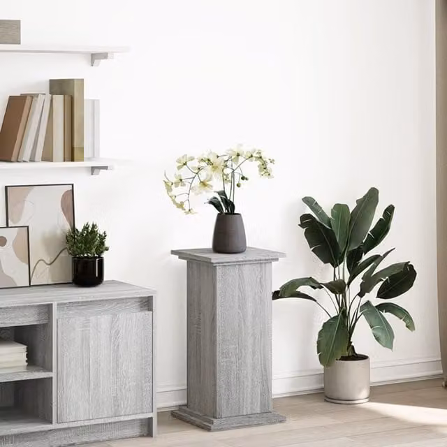 Berkfield Home Grey Sonoma Display Stand with Storage, W/D/H: 31 x 30 x 60 cm