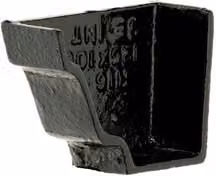 Hargreaves Premier Cast Iron H16 Ogee Gutter Internal Stopend, 125mm, Black