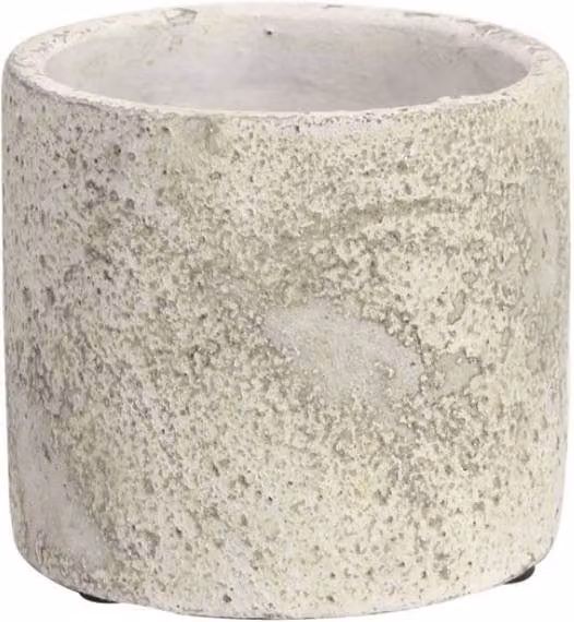 KDMD Rustic Round Cement Flower Pot, 10cm, 4 Pack, Grey