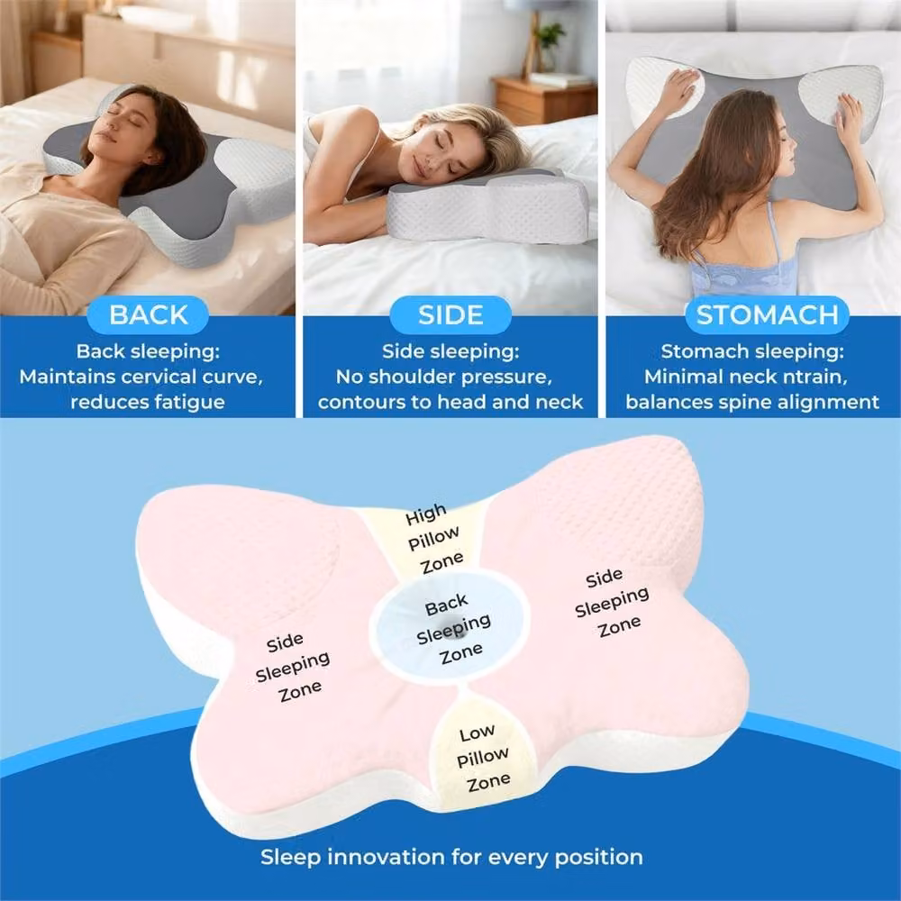 Kelvenix IceNest Height Adjustable Memory Foam Cervical Wedge Pillow in Grey – 2