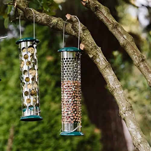 Peckish All Weather Suet and Peanut Metal Bird Feeder in Silver – 5
