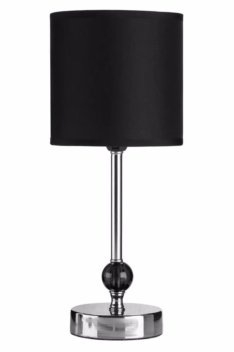 Orsina Table Lamp with Chrome Stem and Black Acrylic Spheres and Fabric Shade – 3