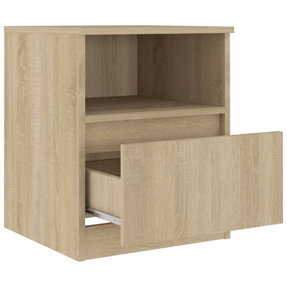 Berkfield Home Set of 2 Bedside Cabinets in Sonoma Oak, W/D/H: 40 x 40 x 50 cm – 3