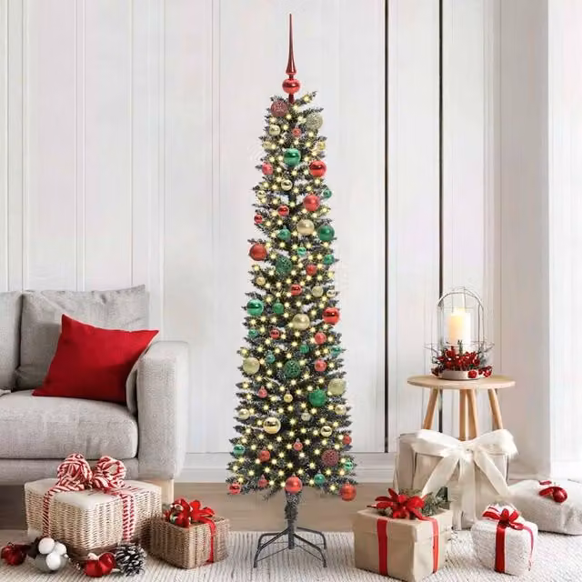 Berkfield Home Artificial Christmas Tree in Green, H 180 x W 50.5 x D 50.5 cm