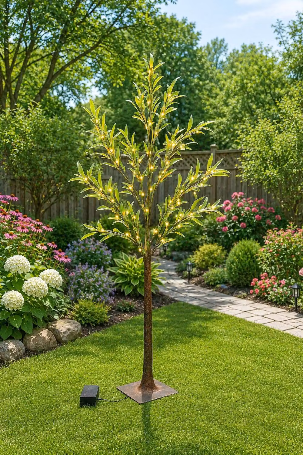 SPOT ON DEALZ 1.2m Solar Olive Green Tree with 150 Warm White Lights – 2