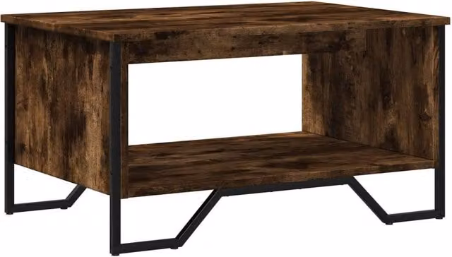 Berkfield Home Smoked Oak Coffee Table in Brown, W/D/H: 75 x 51 x 40 cm