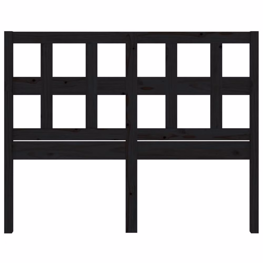 Berkfield Home Rustic Solid Pine Bed Headboard, Black, W: 125.5 cm, D: 4 cm, H: 100 cm – 3