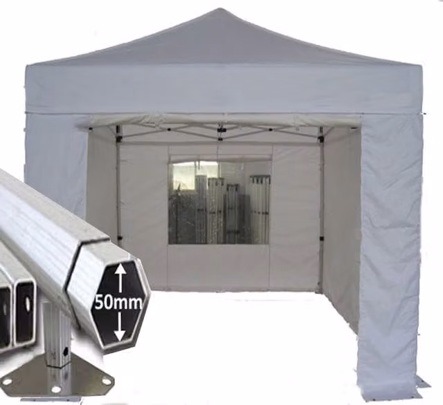 Crocodile Trading Ltd Extreme 50 Instant Pop Up Gazebo, White, W/D/H: 300 x 300 x 190 cm