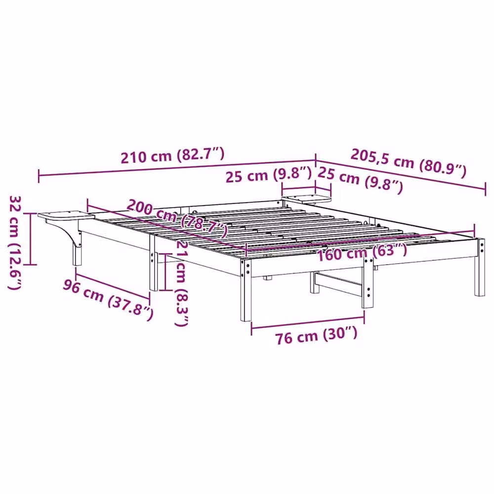 Berkfield Home Solid Pine Wood Bed Frame in Brown, 160 x 200 cm – 2