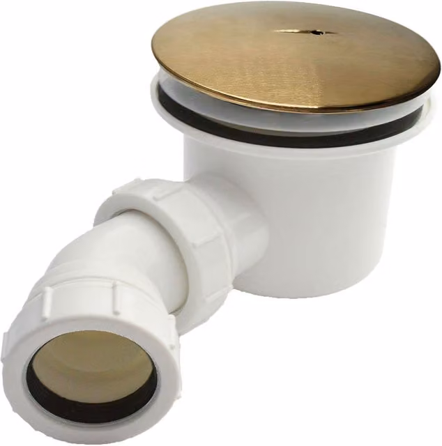 Nes Home 90mm Fast Flow Brass Shower Tray Waste for Shower Enclosures in Metallic Gold