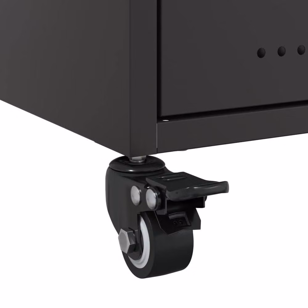 Berkfield Home Set of 2 Stylish Black Metal Bedside Cabinets, W/D/H: 39 x 36 x 43.5 cm – 3
