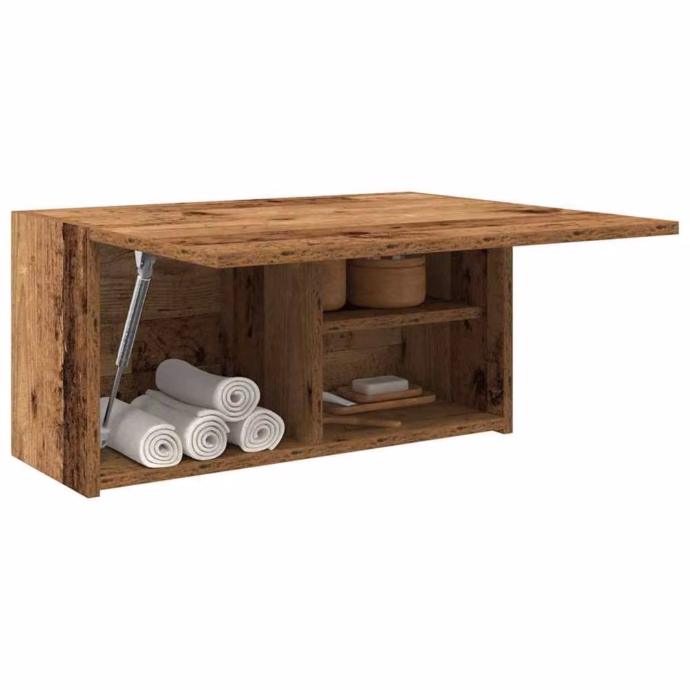 Berkfield Home Brown Old Wood Bathroom Wall Cabinet with Glass Doors, W/D/H: 60 x 25 x 30 cm – 3