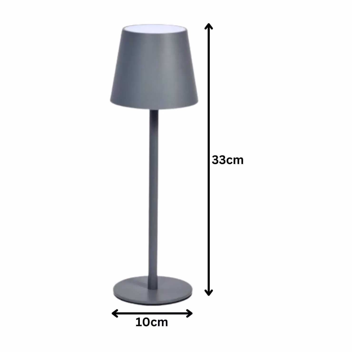 Marco Paul Pack of 2 Grey Slate and Metal Rechargeable Dimmable LED Table Lamps, Height: 33 cm – 2
