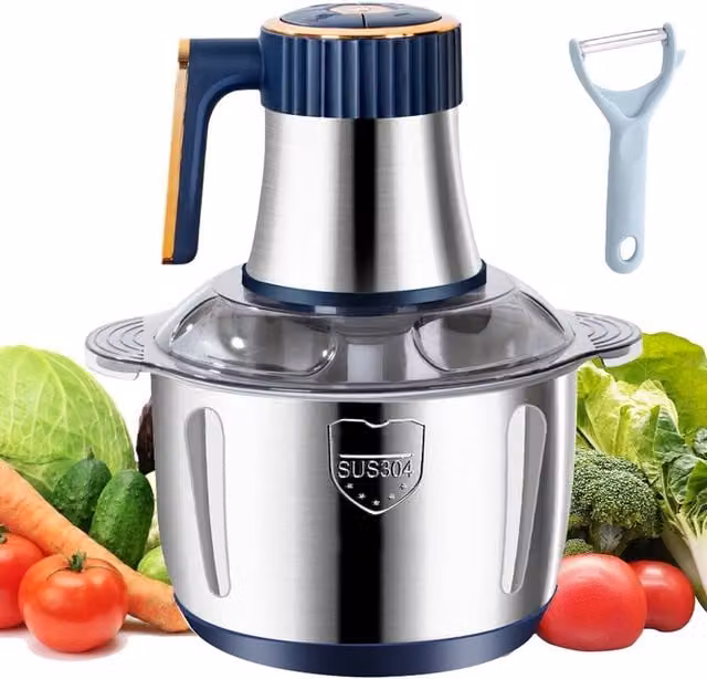 Hinsinc 500W Electric Meat Grinder and Food Chopper in Multicolour with Stainless Steel Blades and Overheat Protection – 1