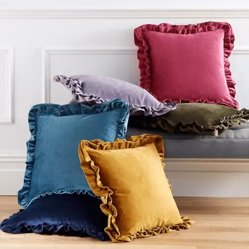 Catherine Lansfield So Soft Velvet Touch Square Cushion, Petrol Blue, W/D/H: 43 x 43 x 43 cm – 3