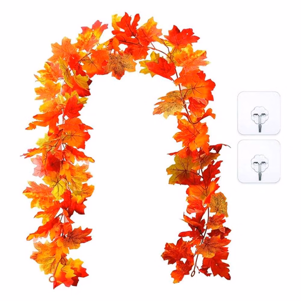 Dragodirect Autumn Leaf String Light with 40 Warm White LEDs in Orange, 2.3m – 2