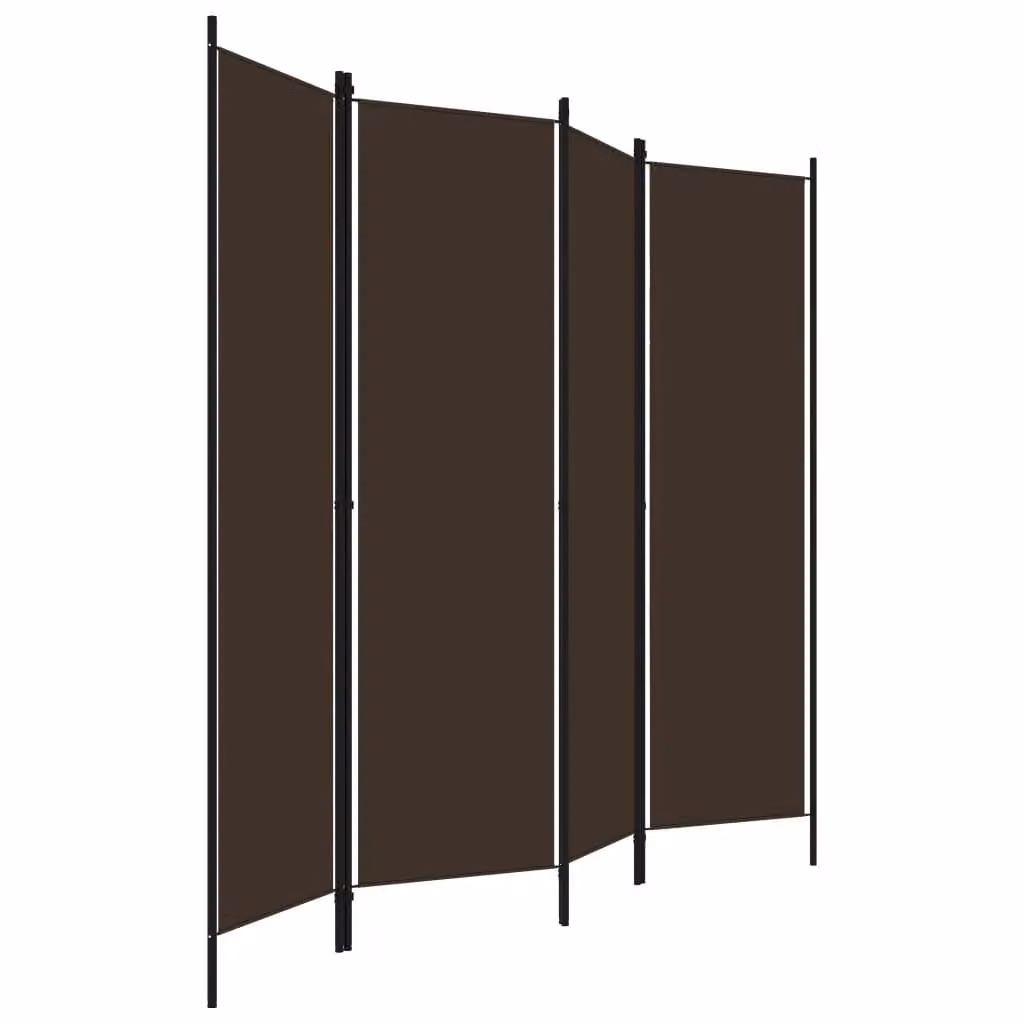 Berkfield Home 4-Panel Metal Room Divider, Brown, W: 200 cm, H: 180 cm – 2