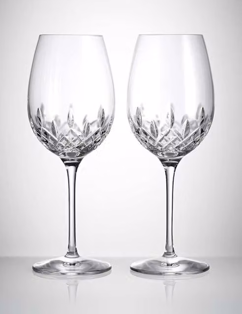 Waterford Lismore Essence Clear Crystal Red Wine Glasses, Set of 2